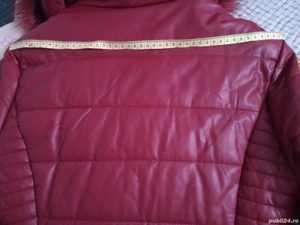 geacă lungă din piele ecologică grena