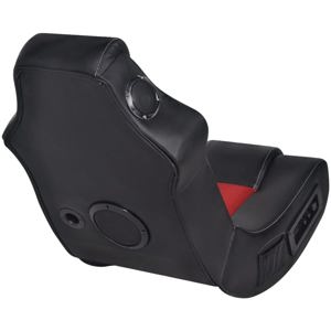 Scaun gaming balansoar muzical, negru și roșu, piele ecologică - imagine 2