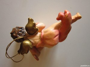 cadou rar Inger vintage colectie Italia '80 sculptura lemn  - imagine 6