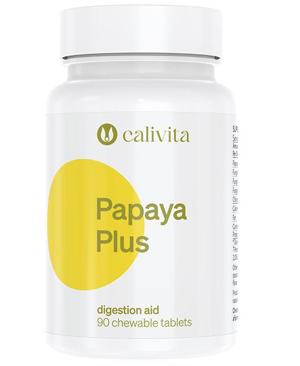 Papaya plus CaliVita 90 tablete masticabile, complex de enzime digestive care sprijină digestia.