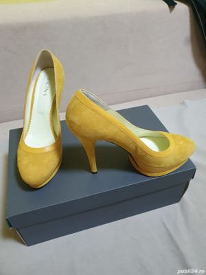 pantofi de dama din piele intoarsa - imagine 2