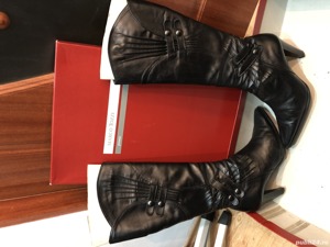 Cizme de dama din piele naturala, negre, marimea 37