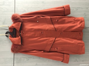 Haina dama caramizie, cu gluga si mesada detasabila, marimea 42 - imagine 2