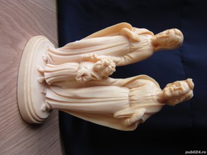cadou rar  Familia Sfanta Maria,Iosif si Isus sculptura alabaster colectie Italy 1960