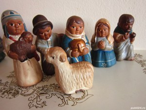  Craciun America de Sud+Germany 1980 Scena nasterii figurine vintage