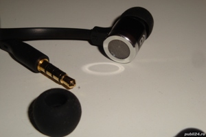 casti cu microfon platinum si buton apel mufa jack adaptor jack - imagine 3