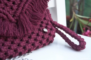 Geanta plic handmade macrame, stil minimalist - imagine 5