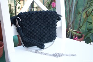 Geanta plic handmade macrame, stil minimalist - imagine 6