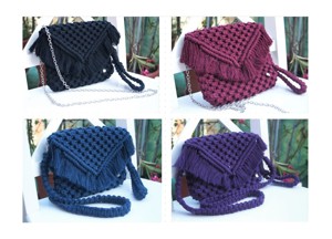 Geanta plic handmade macrame, stil minimalist - imagine 4