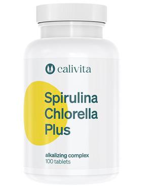 Spirulina Chlorella Plus 100 tablete CaliVita, amestec sinergic de alge şi plante.