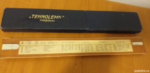 Rigla calcul logaritmica Tehnolemn Timis anii 1960-70,vintage - imagine 6