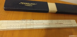 Rigla calcul logaritmica Tehnolemn Timis anii 1960-70,vintage - imagine 4