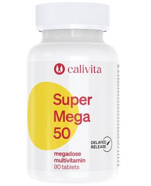 Super Mega 50 CaliVita 90 tablete, megadoză de multivitamine, minerale, oligoelemente şi bioflavonoi