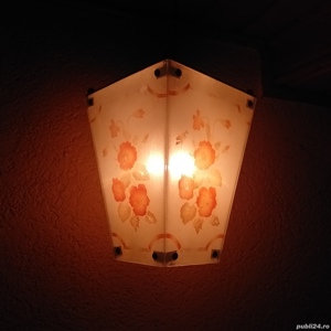 vechi felinar terasa lustra lampa veche veioza sticla pictata model floral