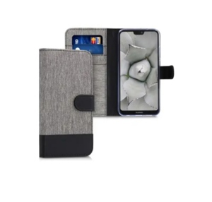 Husă tip portofel din material textil, pentru Huawei P20 lite - imagine 4