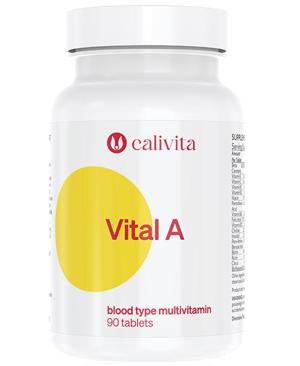 Vital A CaliVita 90 tablete, supliment alimentar cu multivitamine pentru grupa sanguina A.