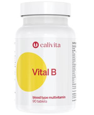 Vital B CaliVita 90 tablete, supliment alimentar cu multivitamine pentru grupa sanguina B.