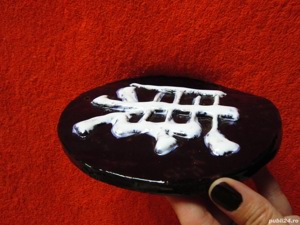 cadou rar decoratiune placa ceramica portelanata japoneza Kanji 1980 - imagine 5