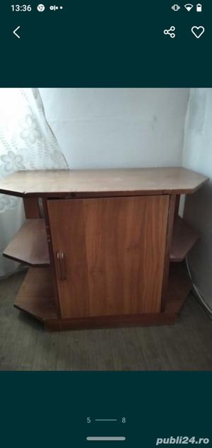 Servanta noptiera sculptata din lemn masiv  - imagine 3