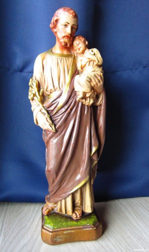 cadou rar Sf. Iosif cu pruncul Isus -figurina colectie Franta anii '50
