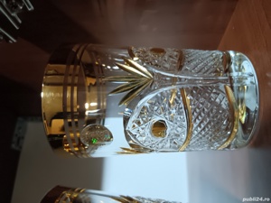 Set 6 Pahare suflate cu Aur 22 kr