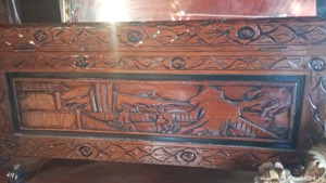 Cufar colonial sculptat lemn 