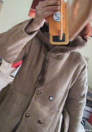 Cojoc dama blana naturala Shearling mar L - imagine 4