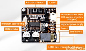 Modul stereo bluetooth 5.0 amplificator telefon MP3 soundbar bicicleta  - imagine 4