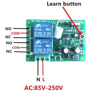 Receptor + 2 telecomenzi 220V 2 canale automatizari usi garaj porti - imagine 2