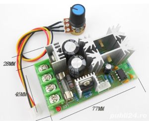 Variator putere tensiune turatie motor PWM 10-60 V   20 A HHO - imagine 5