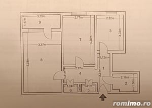 Apartament 2 camere, str.Liviu Rebreanu , decomandat, 53mp, pozitie f.frumoasa   - imagine 5
