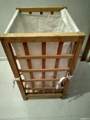 Cos lemn Ikea cu husa detașabilă 