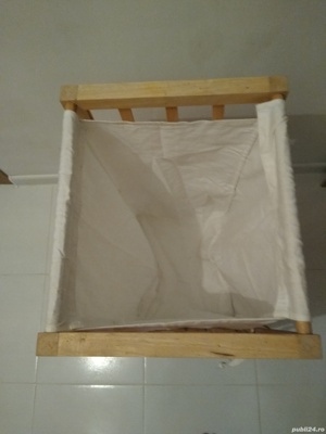 Cos lemn Ikea cu husa detașabilă  - imagine 2