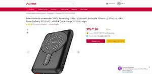 Power Bank magnetic wireless Promate 10000mAh USB tip C 15W,(Super Ofertă).