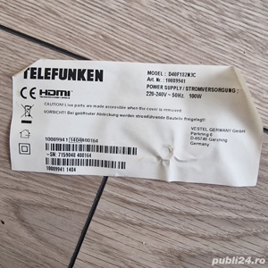 Dezmembrez smart tv Telefunken d40f182n3c, 17mb95, 17ips20