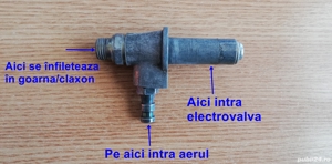 Electrovalvă/Ștuț pentru goarnă/claxon, 12/24 volți, NOUĂ - imagine 2