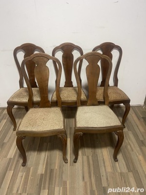 5 buc Scaun Vintage cu spatar inalt; Scaun din lemn