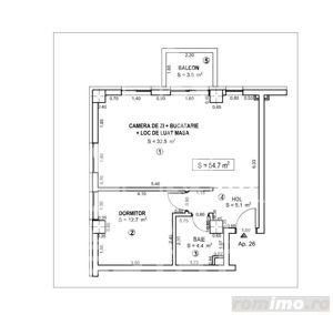 Apartament nemobilat cu 2 camere open space zona Simion Barnutiu - imagine 10