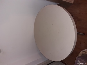 Masa rotunda alba  1m - imagine 3