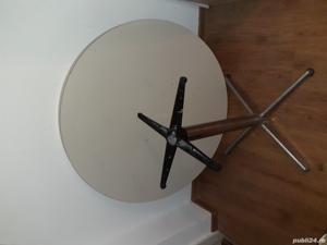 Masa rotunda alba  1m - imagine 2