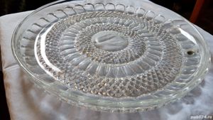 Platou mare din cristal,import RDG,pt tort,prajituri,etc.Este NOU. - imagine 3
