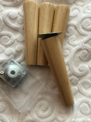 Set picioare de lemn conice oblice mobilier - imagine 5