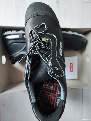 Bocanci de protectie cu bombeu metalic, Piele, Negru NR. 45 - imagine 2