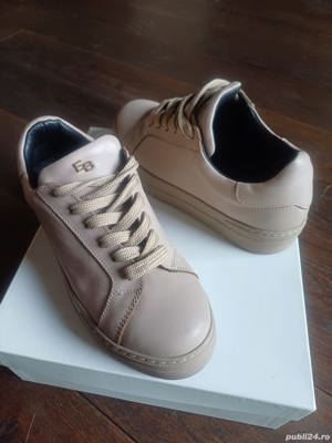 Sneakers Enzo Bertini, roz prafuit, piele, mar.36 - imagine 2