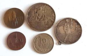 5 monede vechi Romania, 1914-1956 - imagine 2