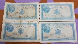14 Bancnote 5000 lei puse in circulatie in anii 1943-1944-1945