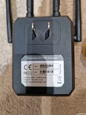 Prescitech ac1200 Dual Band WiFi Range Extender X12 + adaptor UE - imagine 4
