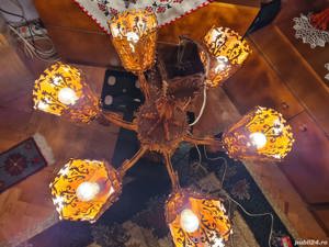 Candelabru lemn rustic lucrat manual - imagine 4