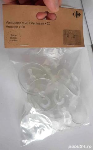 Set 20 ventuze cu carlig, transparente