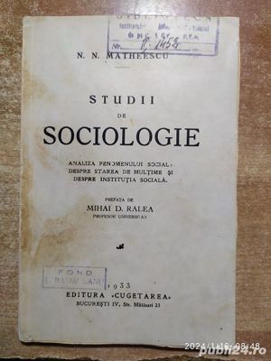 N.N.Matheescu - Studii de Sociologie , 1933